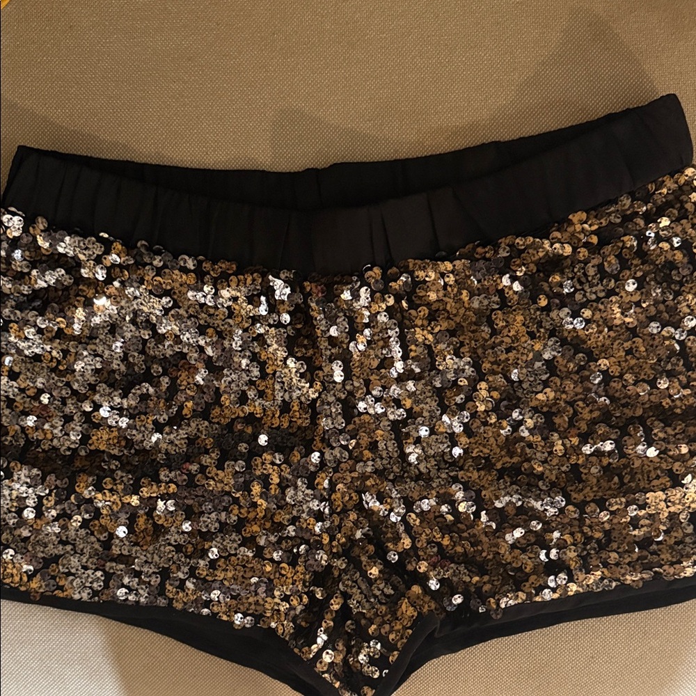 Forever 21 Black and Gold Sequin Shorts